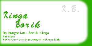 kinga borik business card